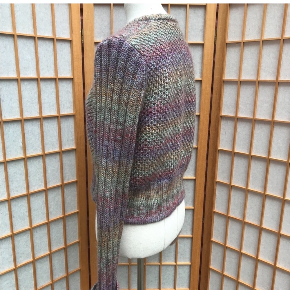 Anthropologie One Girl Who Ombré Striped Wool-Mohair Blend Sweater SZ L - Picture 12 of 15